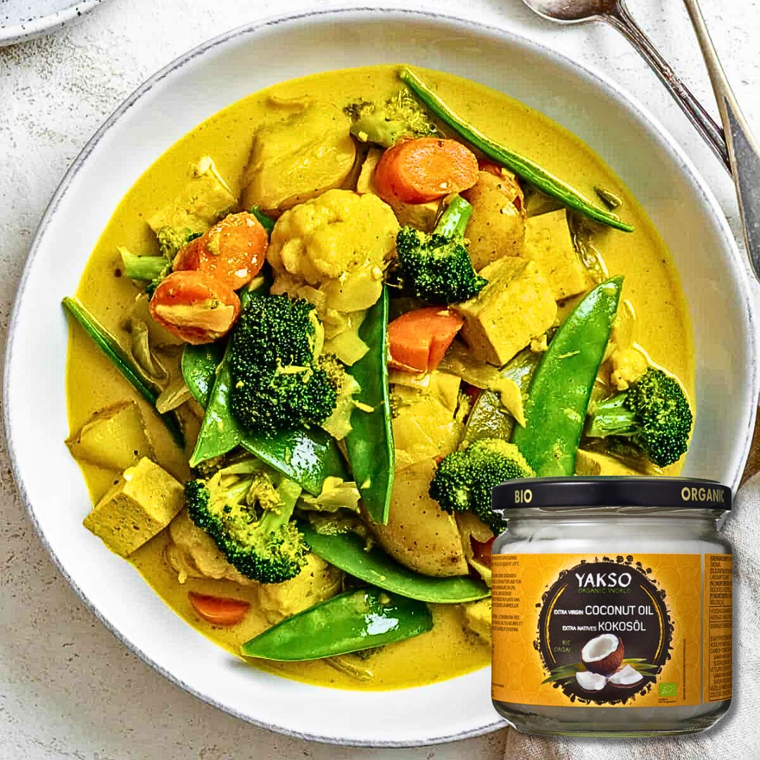 Wok s tofu, zeleninou a kokosovým olejem Yakso